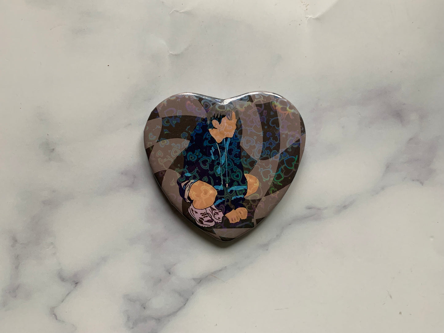 Jungkook Holographic Heart Button