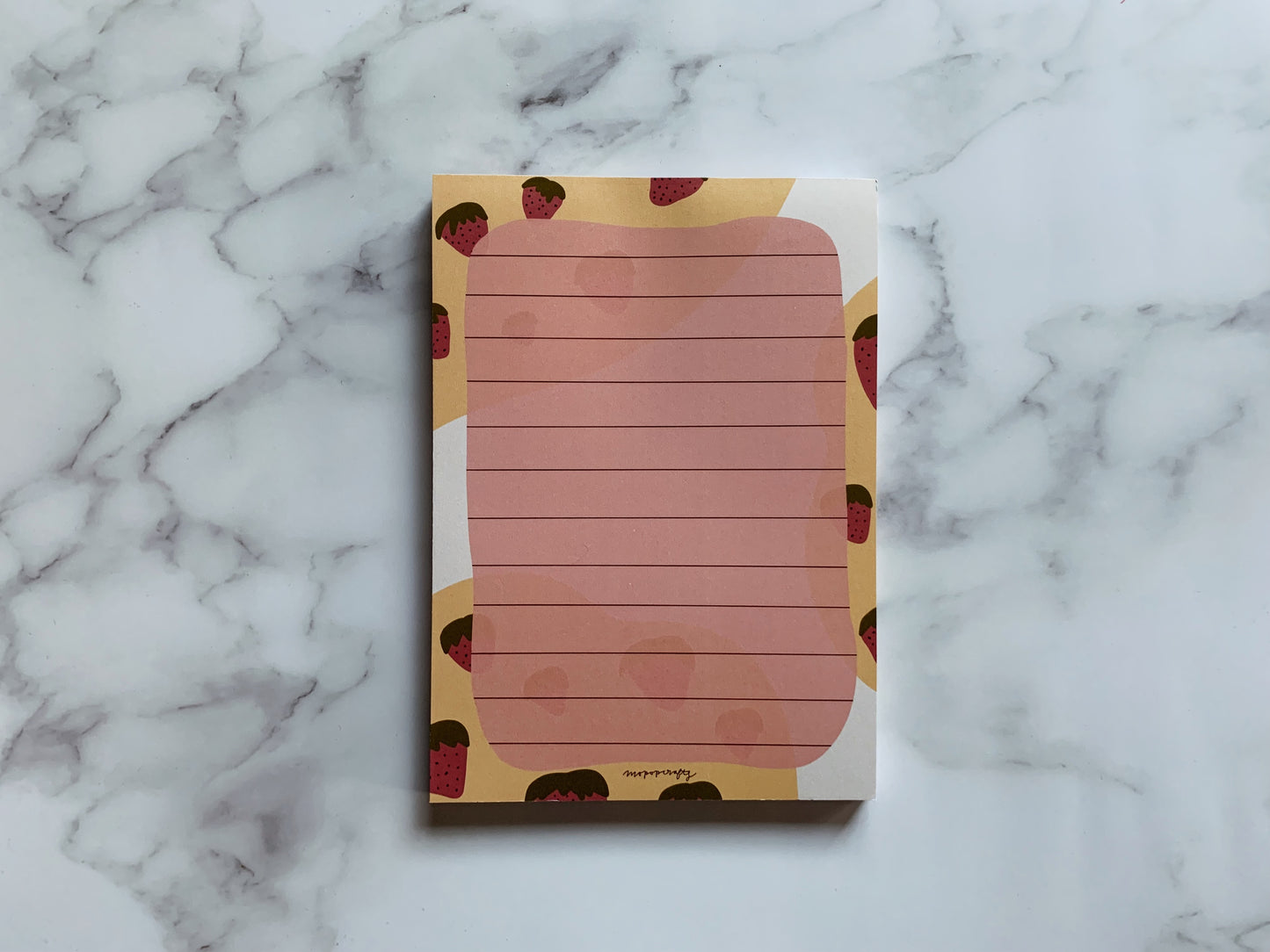 Strawberry Lined Notes Notepad
