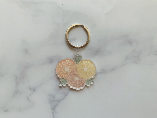 Pastel Flower Acrylic Keychain